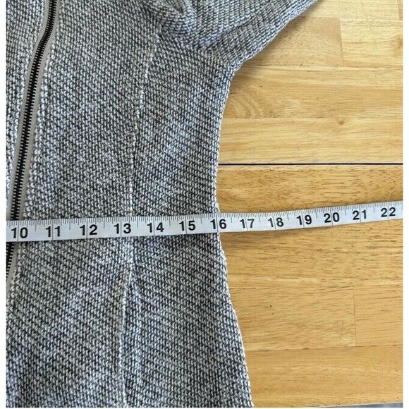 EILEEN FISHER Organic Cotton Terry Moto Jacket Zip Front Gray Ash Chic Biker XXS - Picture 7 of 10